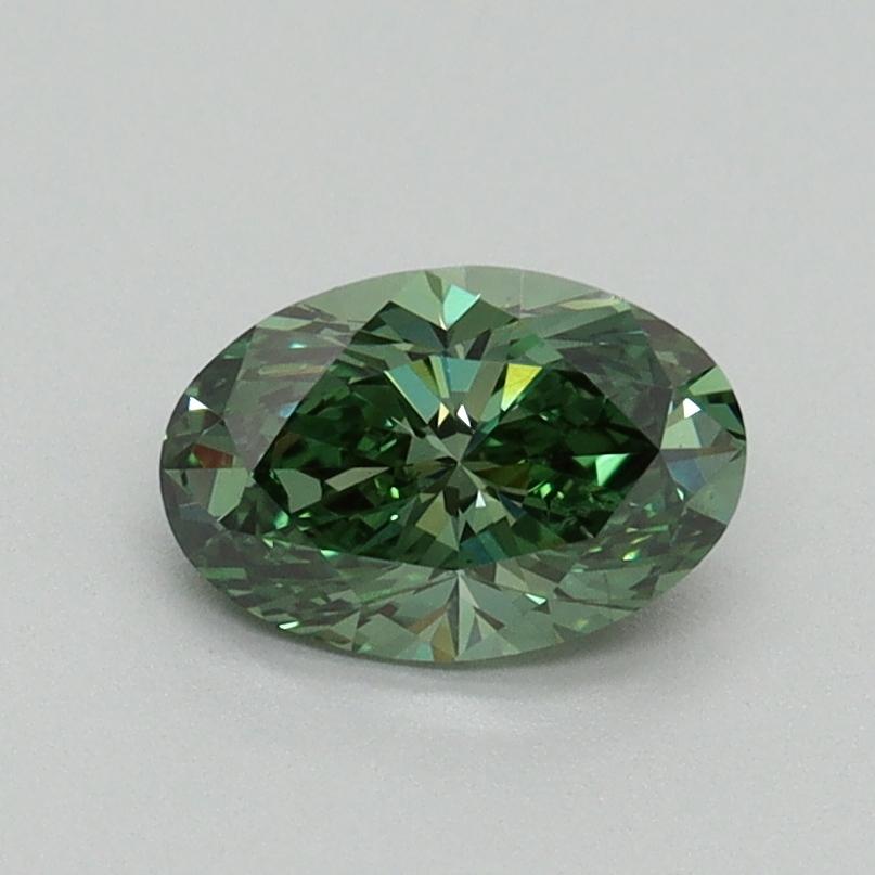 0.80 Ct. Fancy Vivid Green Oval Lab Grown Diamond