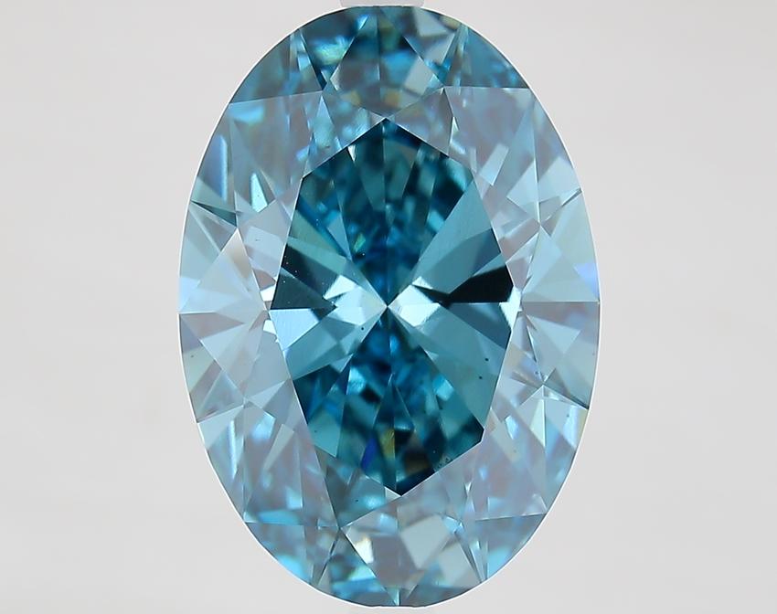 7.05 Ct. Fancy Vivid Blue Oval Lab Grown Diamond
