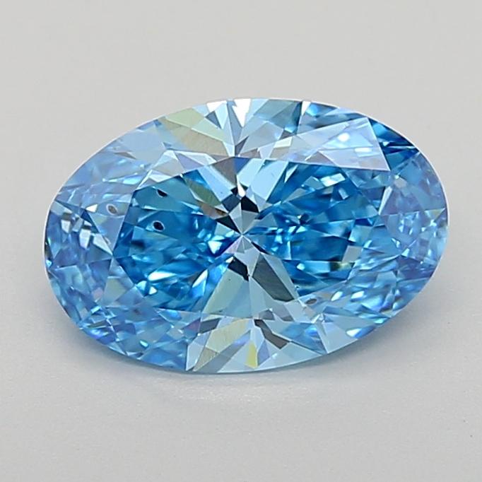 1.51 Ct. Fancy Vivid  Blue Oval Lab Grown Diamond