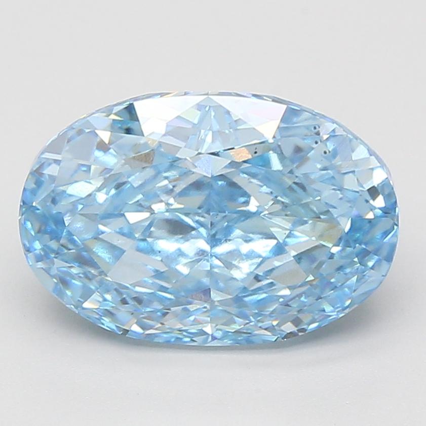 5.04 Ct. Fancy Vivid Blue Oval Lab Grown Diamond