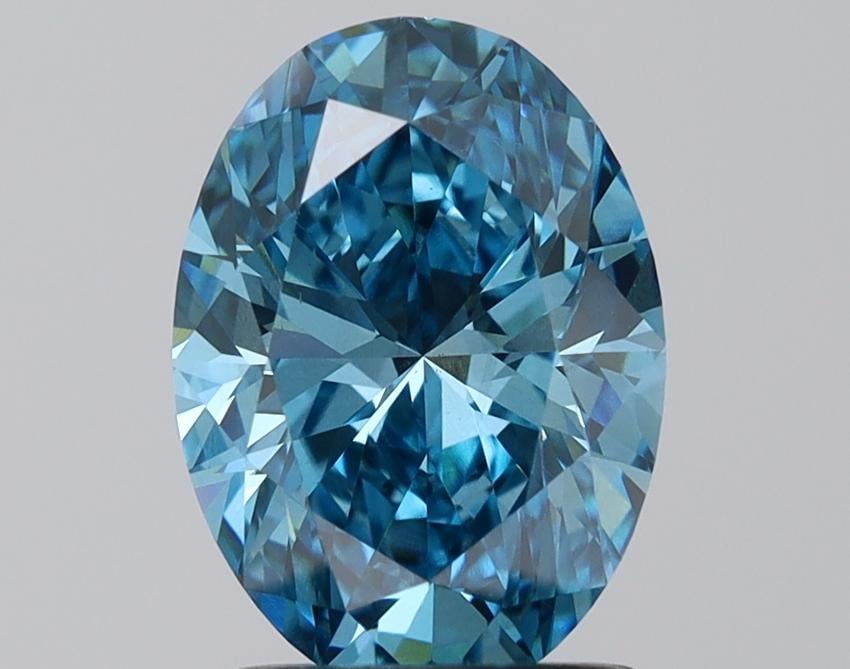 2.07 Ct. Fancy Vivid Blue Oval Lab Grown Diamond