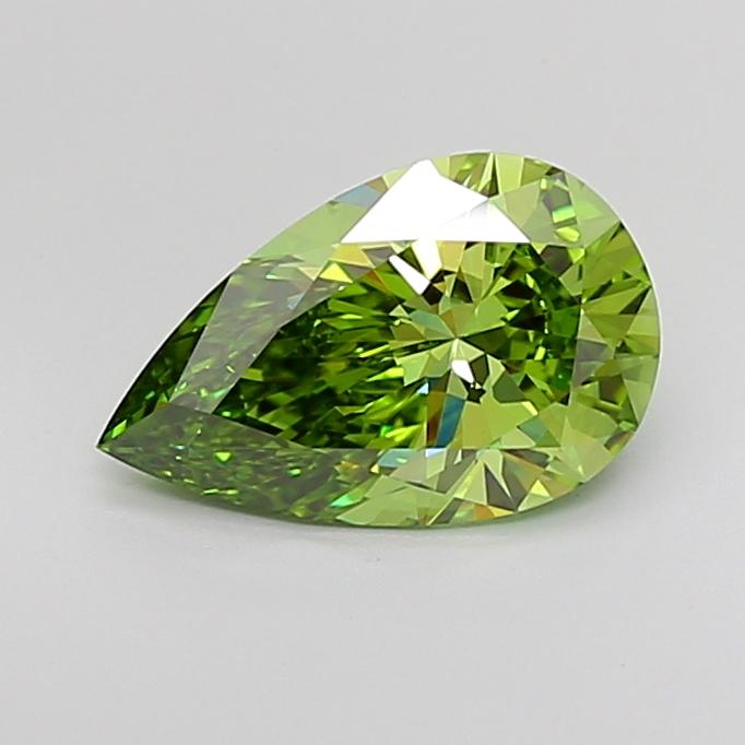 2.57 Ct. Fancy Vivid Green Pear Lab Grown Diamond