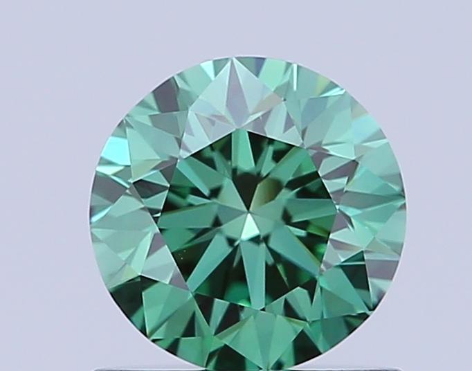 0.82 Ct. Fancy Vivid Green Round Lab Grown Diamond