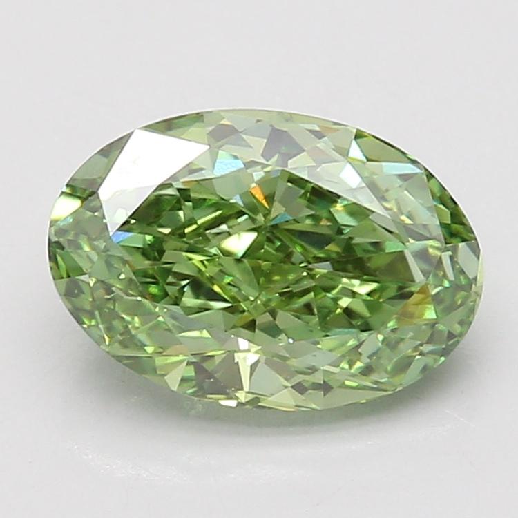 3.02 Ct. Fancy Vivid Green Oval Lab Grown Diamond