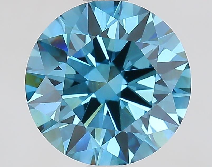 2.06 Ct. Fancy Vivid Blue Round Lab Grown Diamond
