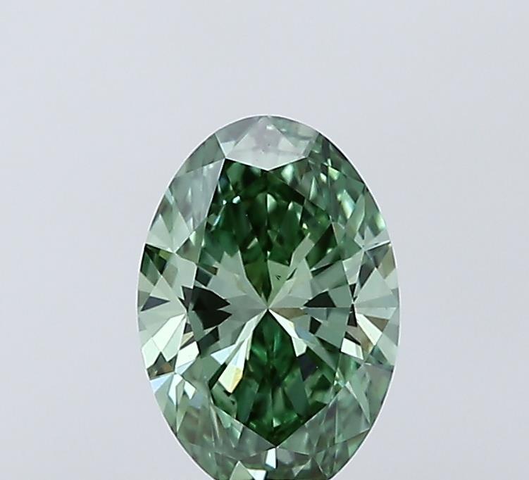 1.00 Ct. Fancy Vivid Green Oval Lab Grown Diamond