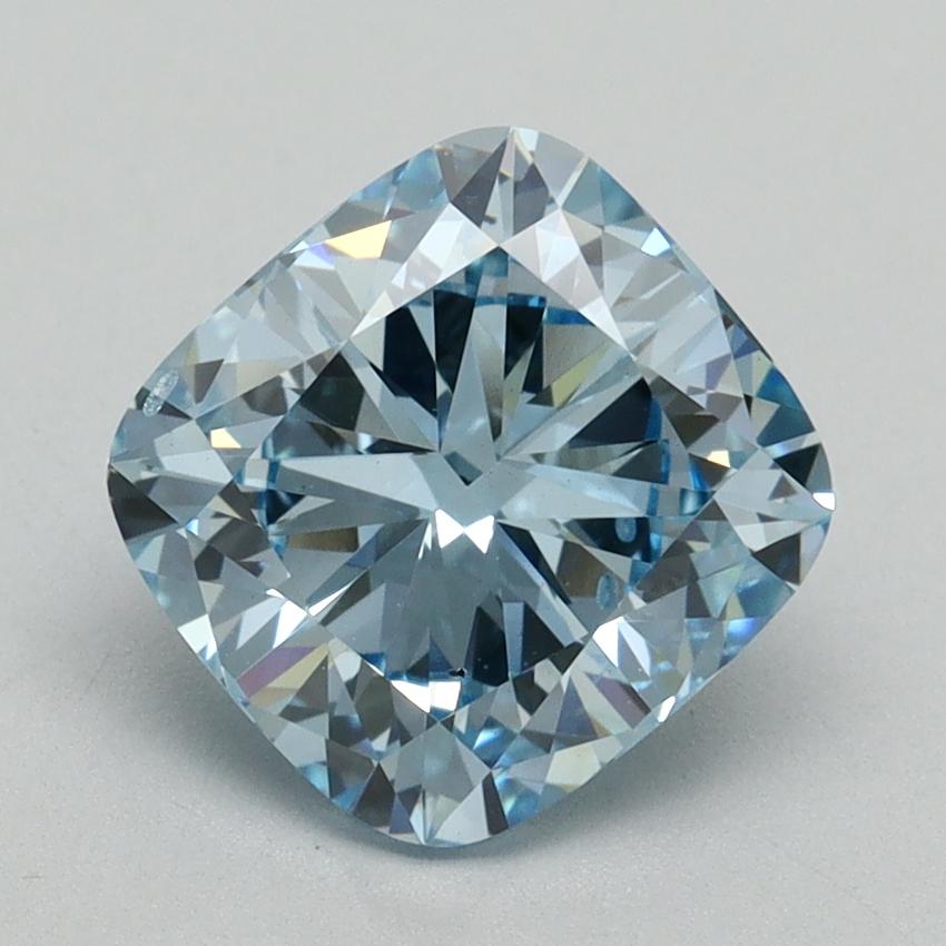 2.31 Ct. Fancy Intense Blue Cushion Lab Grown Diamond