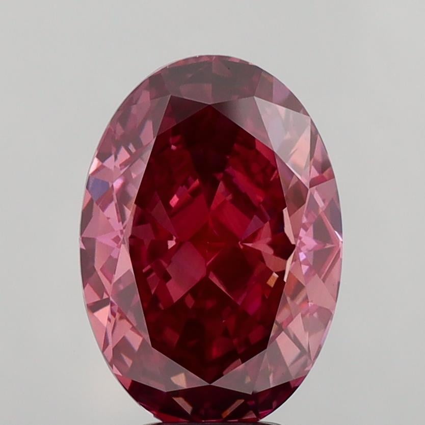 6.09 Ct. Fancy Deep  Pink Oval Lab Grown Diamond