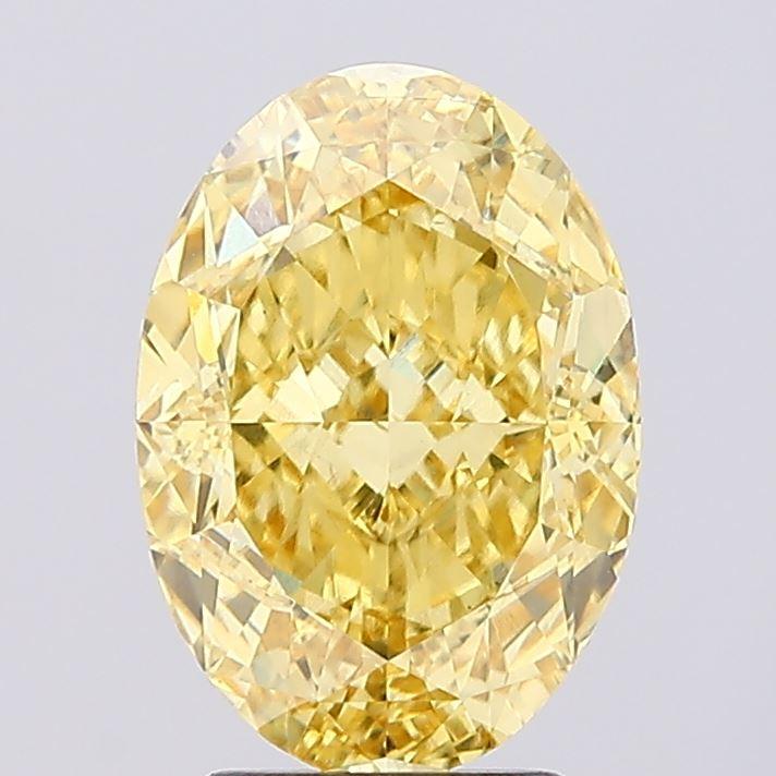 3.52 Ct. Fancy Vivid Yellow Oval Lab Grown Diamond