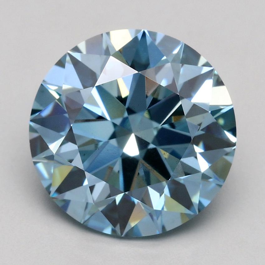 3.00 Ct. Fancy Vivid Blue Round Lab Grown Diamond