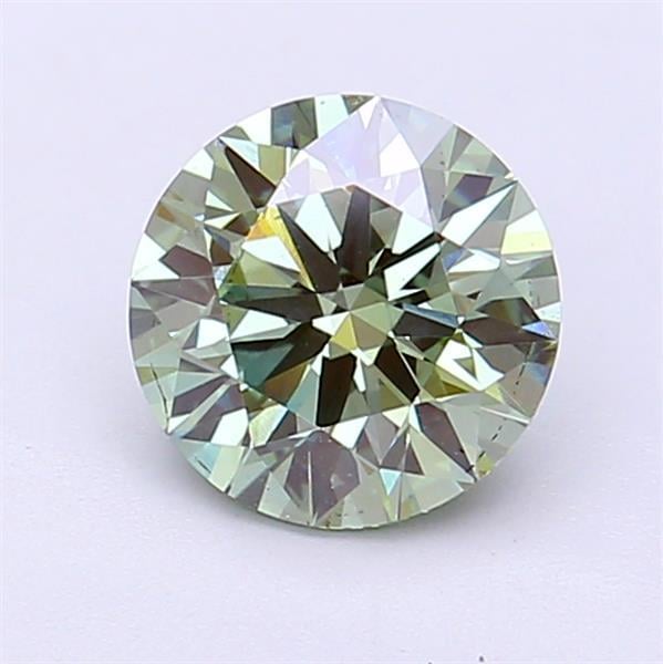 1.29 Ct. Fancy Vivid  Green Round Lab Grown Diamond