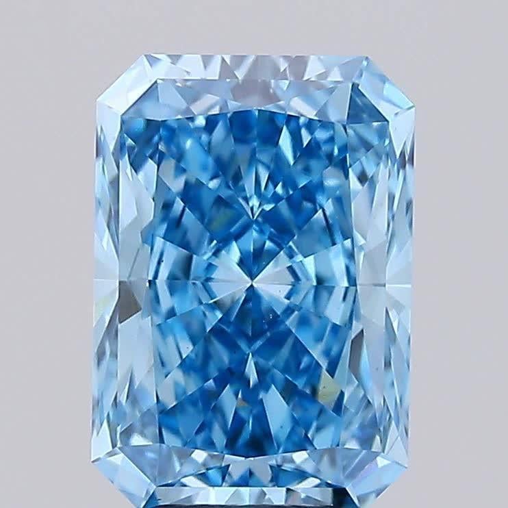 4.57 Ct. Fancy Vivid Blue Radiant Lab Grown Diamond