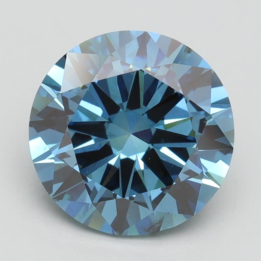 3.00 Ct. Fancy Vivid Malibu Blue Round Lab Grown Diamond