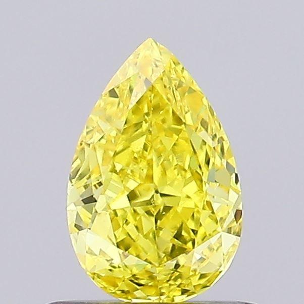 0.61 Ct. Fancy Vivid Yellow Pear Lab Grown Diamond