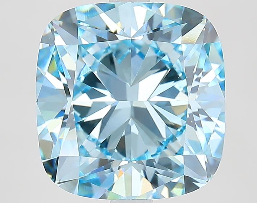 6.01 Ct. Fancy Blue Cushion Lab Grown Diamond
