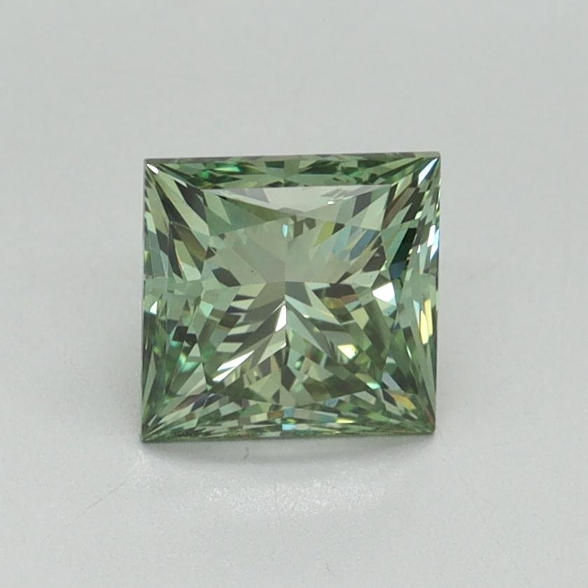 1.18 Ct. Fancy Vivid Green Princess Lab Grown Diamond