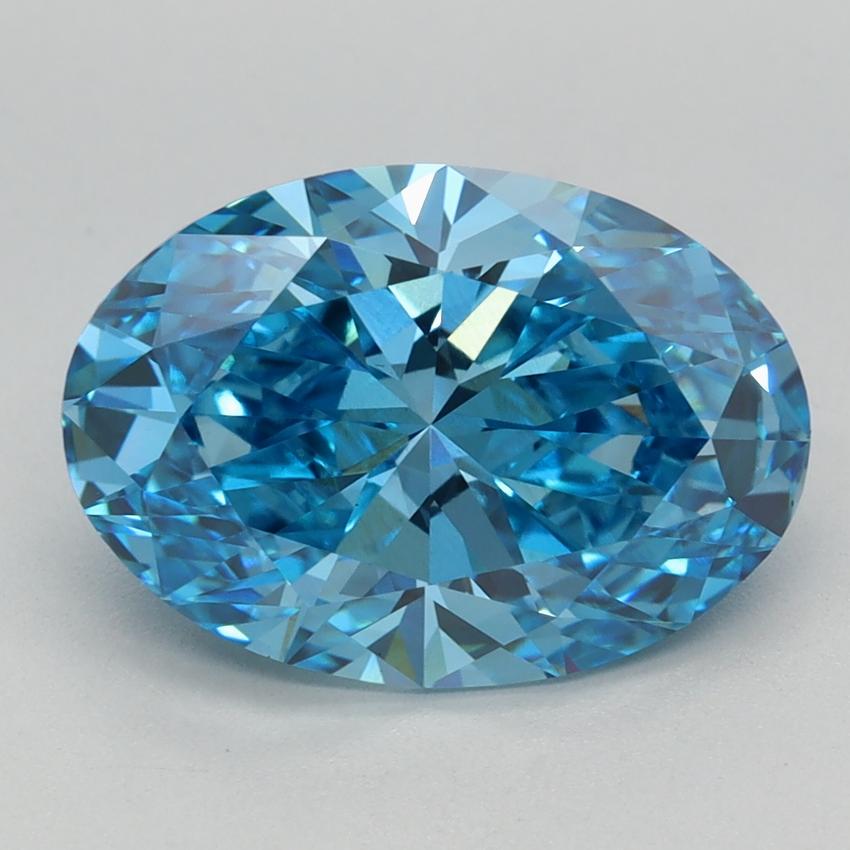 3.09 Ct. Fancy Vivid Blue Oval Lab Grown Diamond
