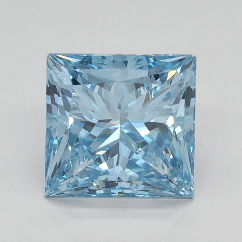 1.52 Ct. Fancy Vivid Blue Princess Lab Grown Diamond