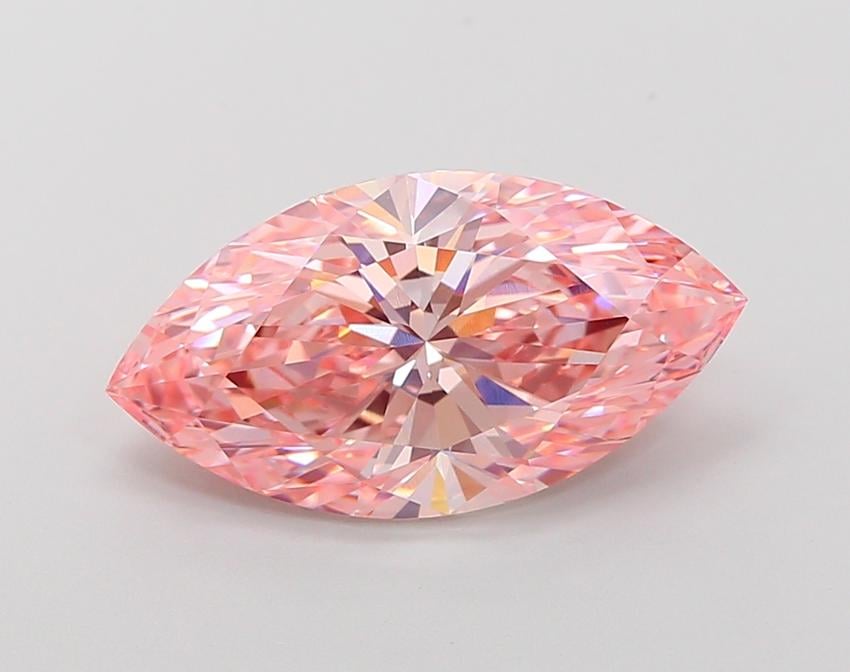4.06 Ct. Fancy Vivid Pink Marquise Lab Grown Diamond