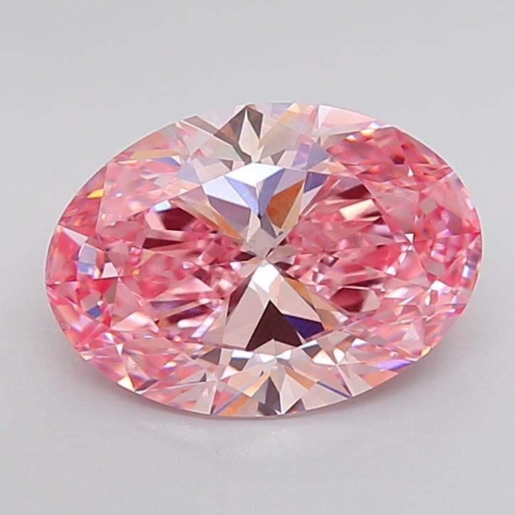 3.01 Ct. Fancy Vivid Pink Oval Lab Grown Diamond