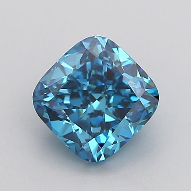 1.04 Ct. Fancy Vivid Blue Cushion Lab Grown Diamond