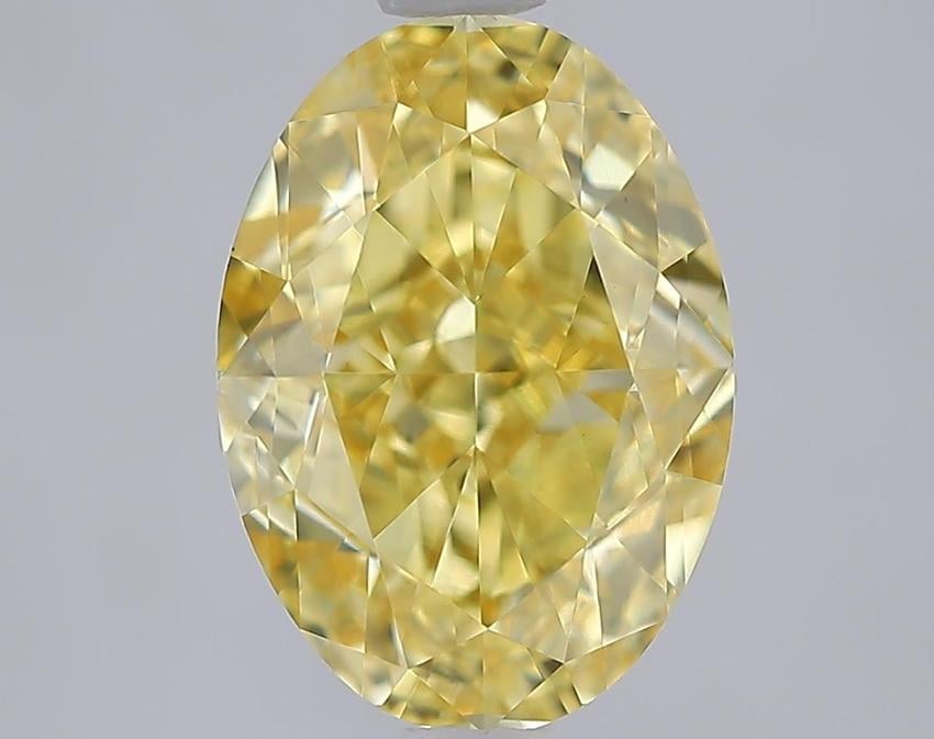 3.05 Ct. Fancy Vivid Yellow Yellow Oval Lab Grown Diamond