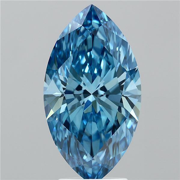 4.04 Ct. Fancy Vivid Blue Marquise Lab Grown Diamond