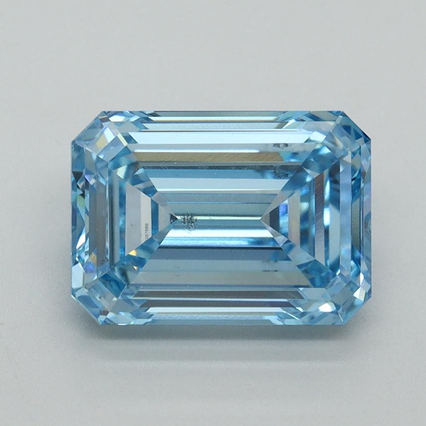 3.14 Ct. Fancy Intense Blue Emerald Lab Grown Diamond