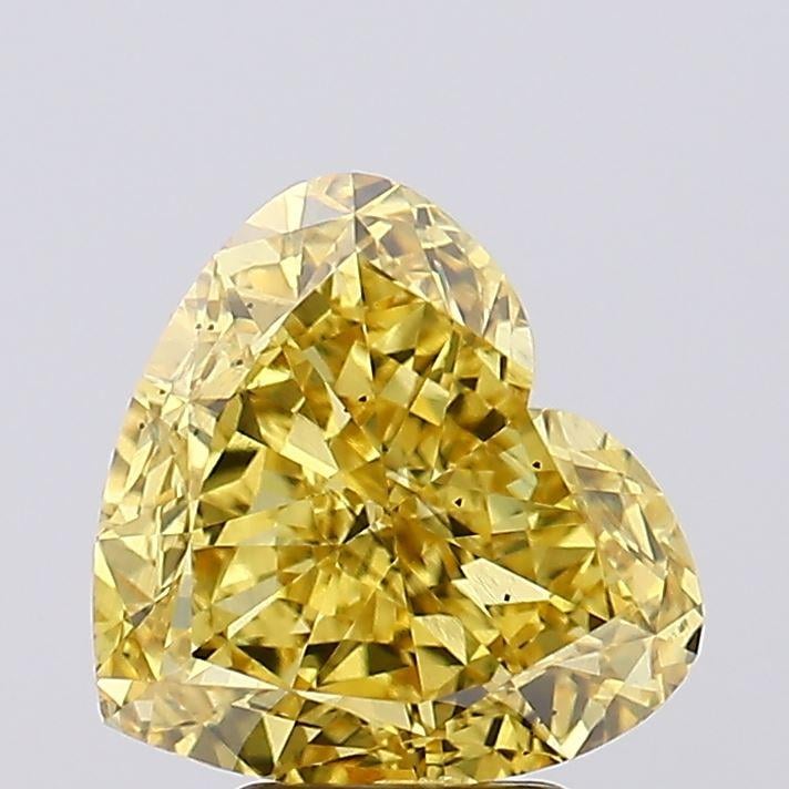 4.54 Ct. Fancy Vivid Yellow Heart Lab Grown Diamond