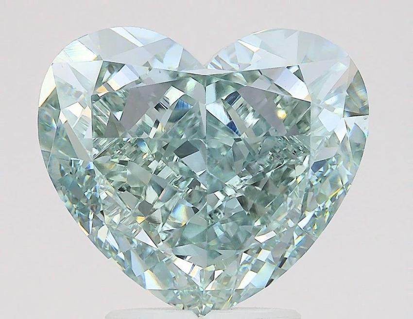 4.85 Ct. Fancy Light  Green Heart Lab Grown Diamond