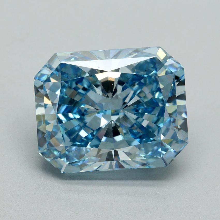 6.26 Ct. Fancy Vivid Blue Radiant Lab Grown Diamond