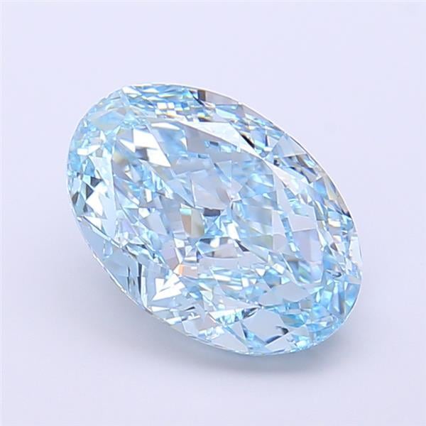 2.61 Ct. Fancy Vivid Blue Oval Lab Grown Diamond
