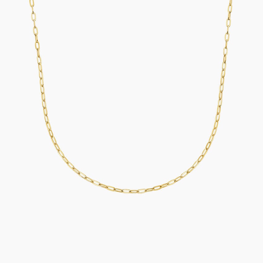 14K Yellow Gold Devon 18 in. Paperclip Chain Necklace (Extra Small)