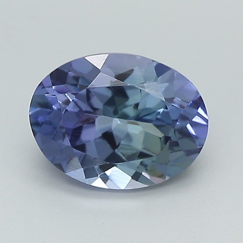 8.5x6.4mm Unheated Parti-Color Oval Tanzanite