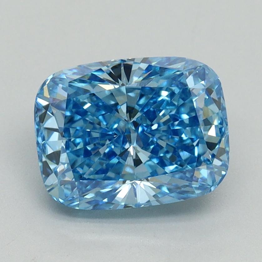 2.01 Ct. Fancy Vivid Blue Cushion Lab Grown Diamond