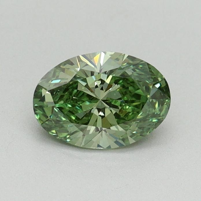 0.51 Ct. Fancy Vivid Green Oval Lab Grown Diamond