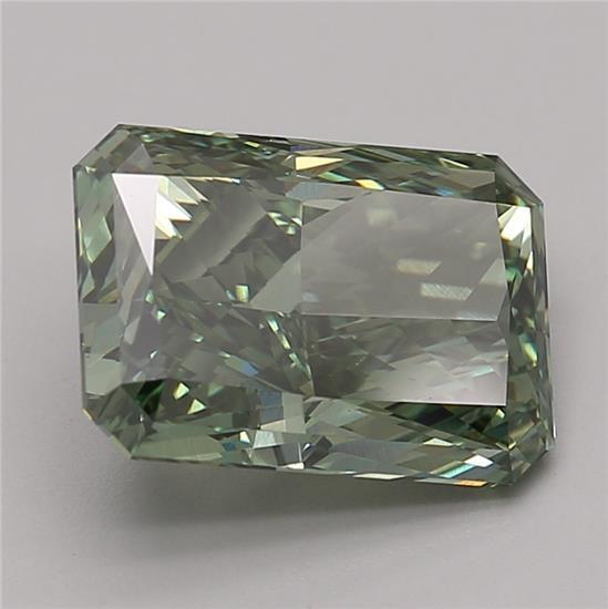 3.80 Ct. Fancy Vivid Green Radiant Lab Grown Diamond