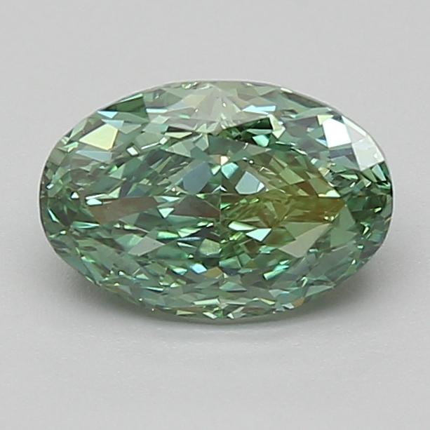 1.53 Ct. Fancy Vivid Green Oval Lab Grown Diamond