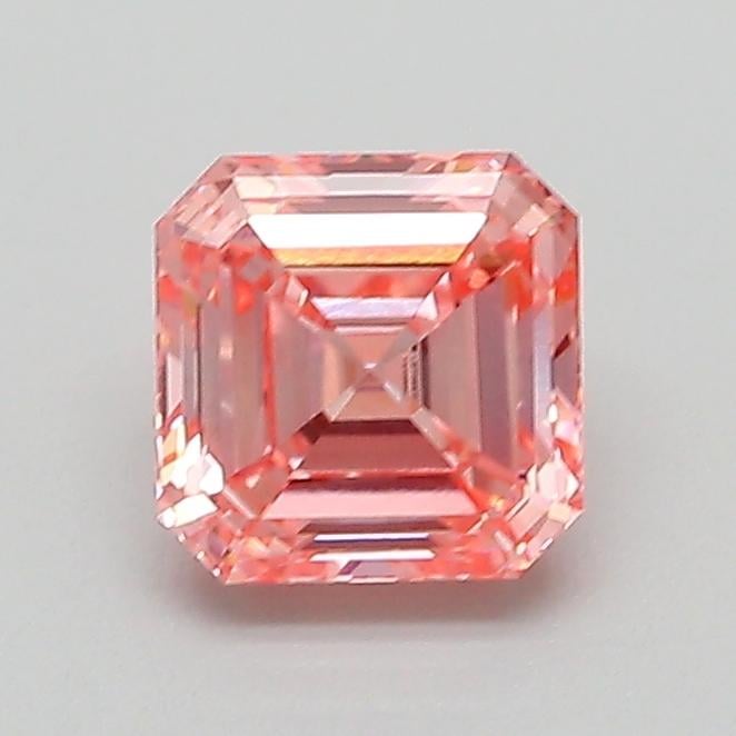 0.91 Ct. Fancy Vivid  Pink Asscher Lab Grown Diamond