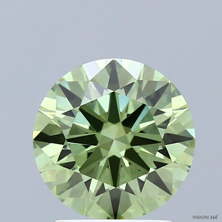 2.02 Ct. Fancy Vivid Green Round Lab Grown Diamond