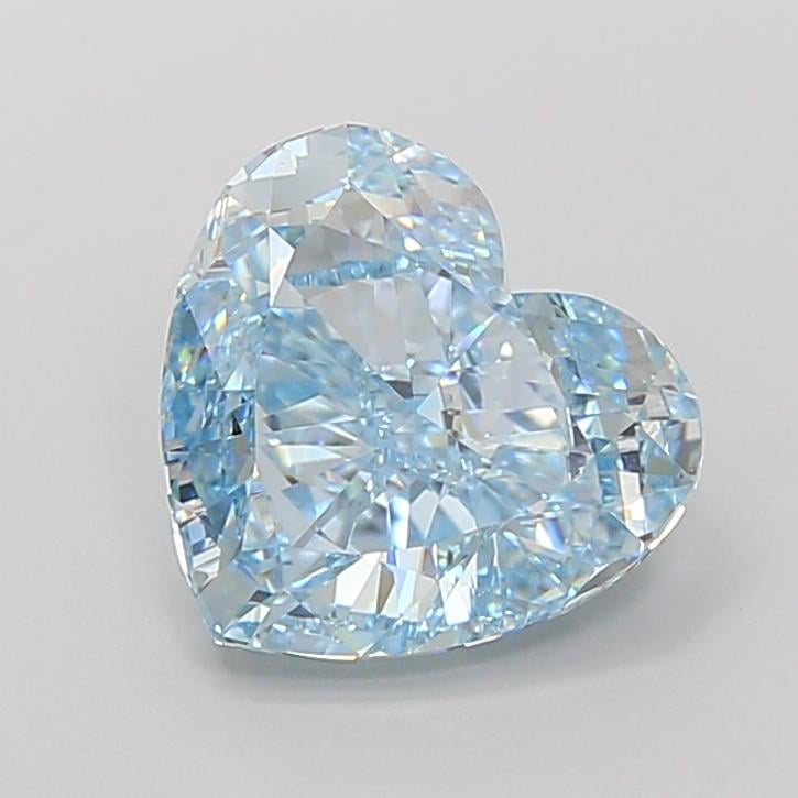 4.05 Ct. Fancy Vivid Blue Heart Lab Grown Diamond