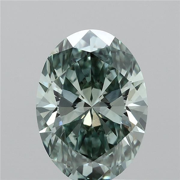2.02 Ct. Fancy Vivid Green Oval Lab Grown Diamond