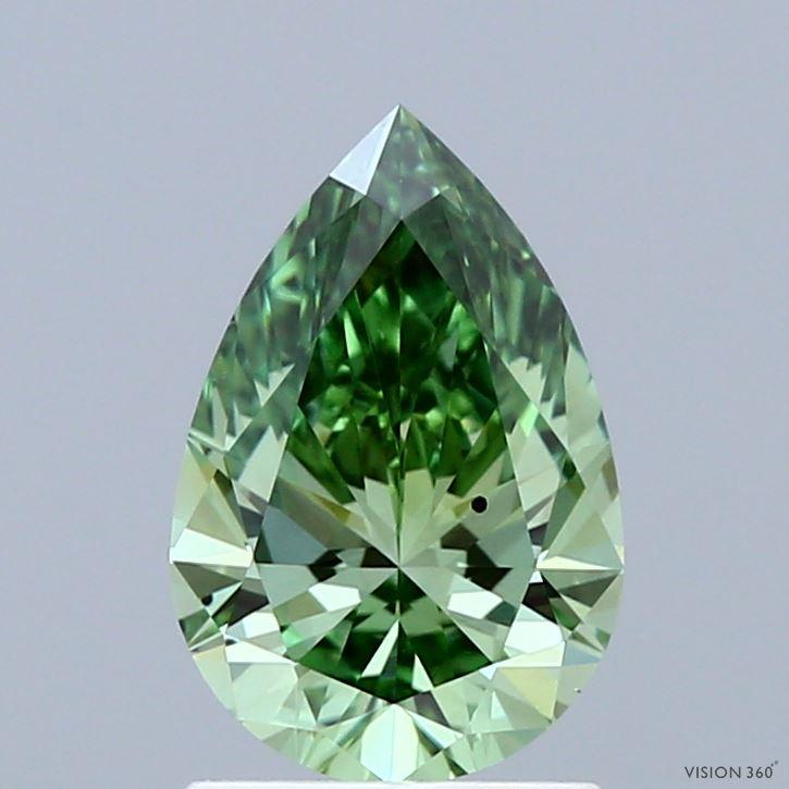 1.50 Ct. Fancy Vivid Green Pear Lab Grown Diamond