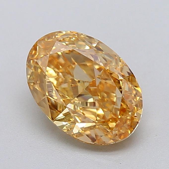 1.58 Ct. Fancy Intense Yellow Orange Oval Lab Grown Diamond