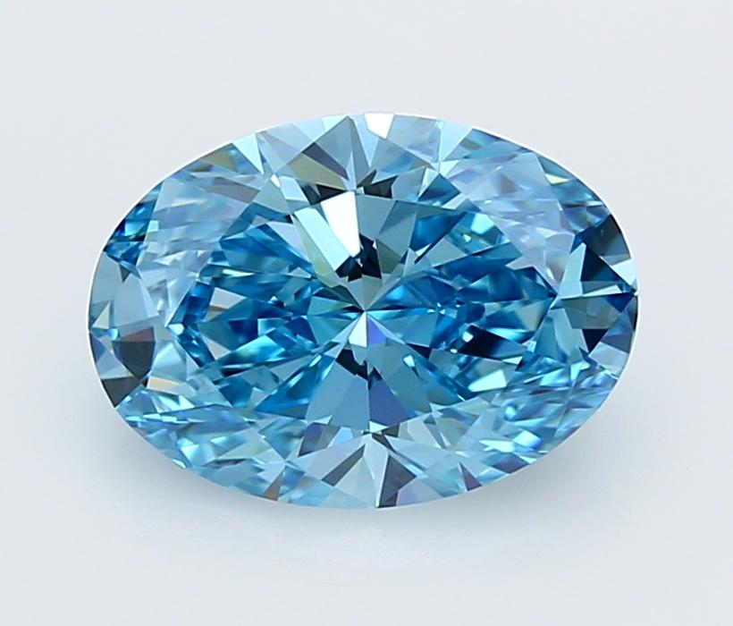 3.05 Ct. Fancy Vivid  Blue Oval Lab Grown Diamond
