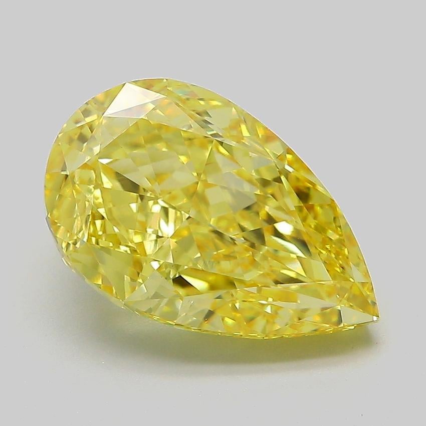5.35 Ct. Fancy Vivid Yellow Pear Lab Grown Diamond