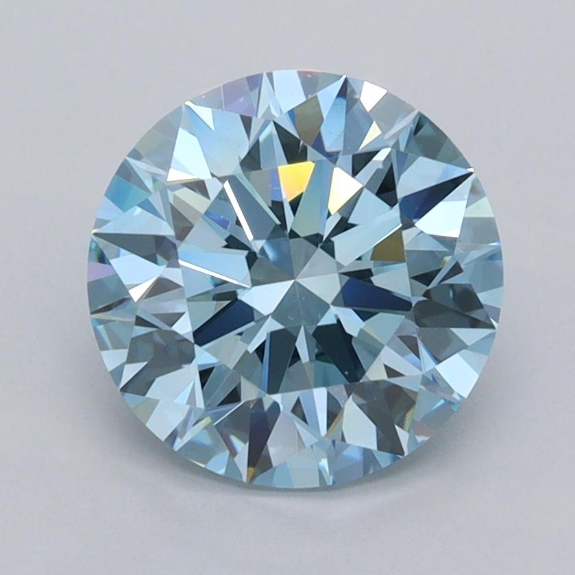 2.04 Ct. Fancy Vivid  Blue Round Lab Grown Diamond