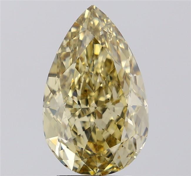 4.13 Ct. Fancy Intense Greyish Yellow Pear Lab Grown Diamond
