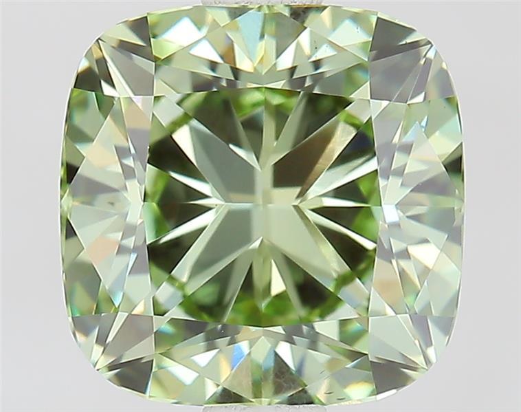 1.96 Ct. Fancy Vivid  Green Cushion Lab Grown Diamond