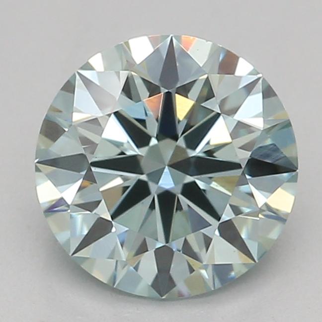 0.78 Ct. Fancy Intense Bluish Green Round Lab Grown Diamond
